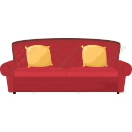 Classic Red Velvet Sofa