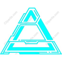 Geometric Triangular in Cyan