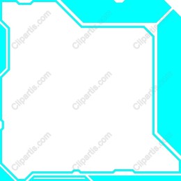 Geometric Frame - Cyan Outline