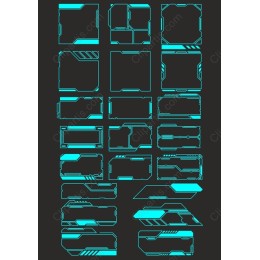 Futuristic Electric Blue Bundle - 20 Unique Frame
