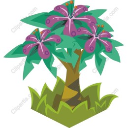 Tropical Tree with Purple Flowers