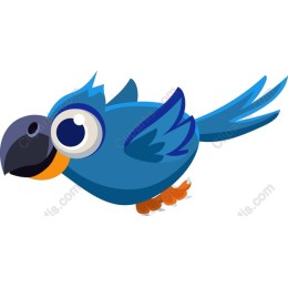 Vibrant Blue Cartoon Bird