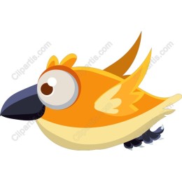 Cheerful Orange Bird Cartoon