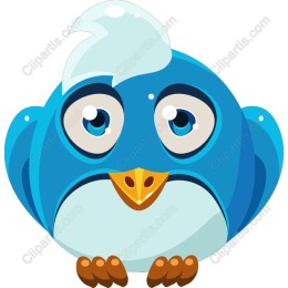 Adorable Blue Cartoon Bird