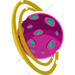 Magenta Planet with Golden Ring