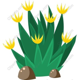 Vibrant Green Plant with Yellow Flowers