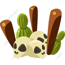 Spooky Cacti Skull