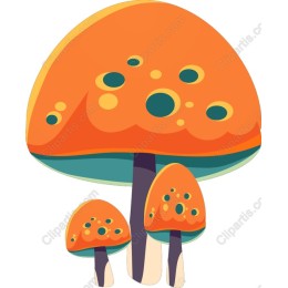 Whimsical Orange Mushroom
