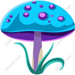 Whimsical Turquoise Mushroom