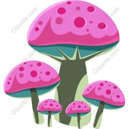 Vibrant Pink Mushroom