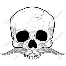 Vintage Skull with Mustache
