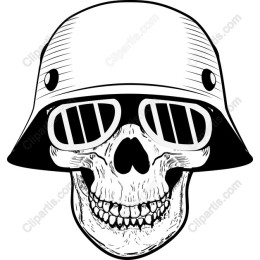 Stylish Skull with Sunglasses and Helmet