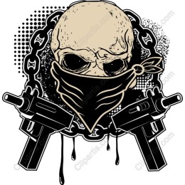 Edgy Skull and Guns