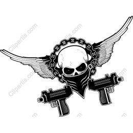 Fierce Skull with Guns