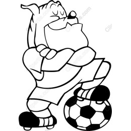 Playful Cartoon Dog Soccer