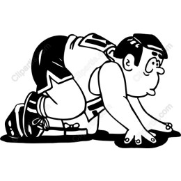 Cartoon Athlete Ready to Sprint