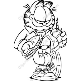 Whimsical Cartoon Cat Snack Time