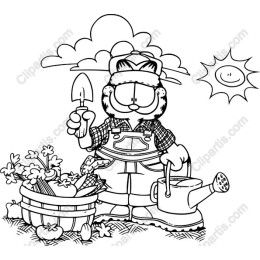 Garden Gnome with Gardening Tools Clipart