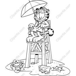 Whimsical Cat Lifeguard