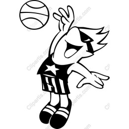 Energetic Cartoon Basketball Player