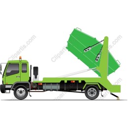 Vibrant Green Garbage Truck