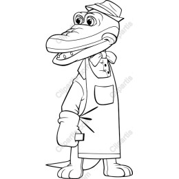 Cartoon Alligator Chef