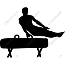 Dynamic Male Gymnast on Pommel Horse
