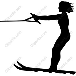 Dynamic Waterskiing Woman