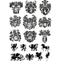 Heraldic Crests and Mythical Beasts Set