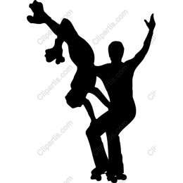 Dynamic Roller Skating Couple