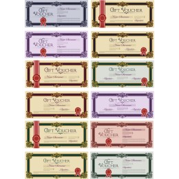 Vintage Gift Voucher Set - 12 Elegant Cliparts