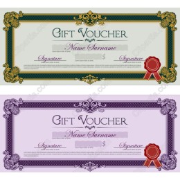 Elegant Gift Voucher Set (Green & Purple)