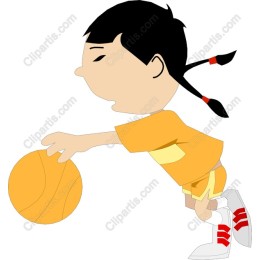 Dynamic Young Girl Basketball