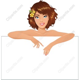 Cheerful Woman with Customizable Space