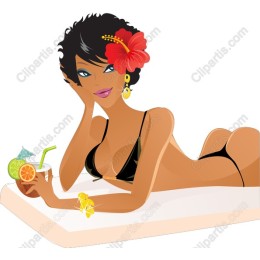 Chic Tropical Poolside Woman