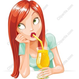 Charming Summer Beverage Girl