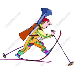 Colorful Skiing Hunter
