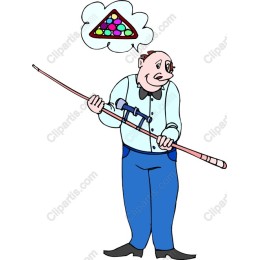 Pool Player Dreaming of Victory