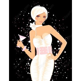 Glamorous Cocktail Holding Woman