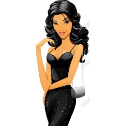 Elegant Glamour - Chic Woman in Black Dress