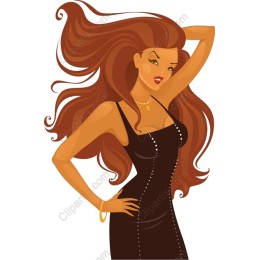 Glamorous Woman in Black Dress