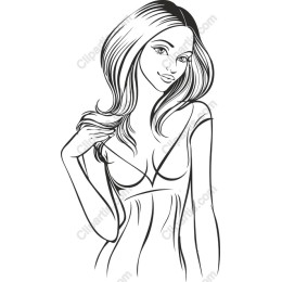 Elegant Hand-Drawn Woman