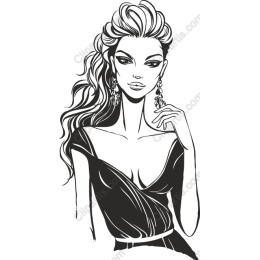 Elegant of a Stylish Woman in Black and White