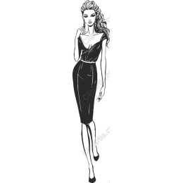 Chic Elegant Woman in Black Dress