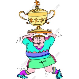Joyful Trophy Lifting Athlete