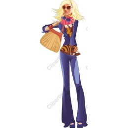 Chic Fashion - Stylish Woman in Sunglasses and Handbag
