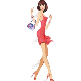 Chic Fashionista in Red Dress