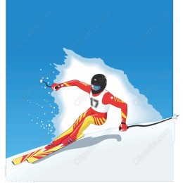 Vibrant Skier Action