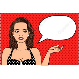 Retro Woman with Speech Bubble