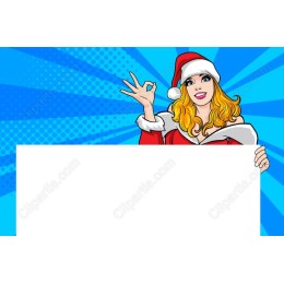 Cheerful Santa Woman